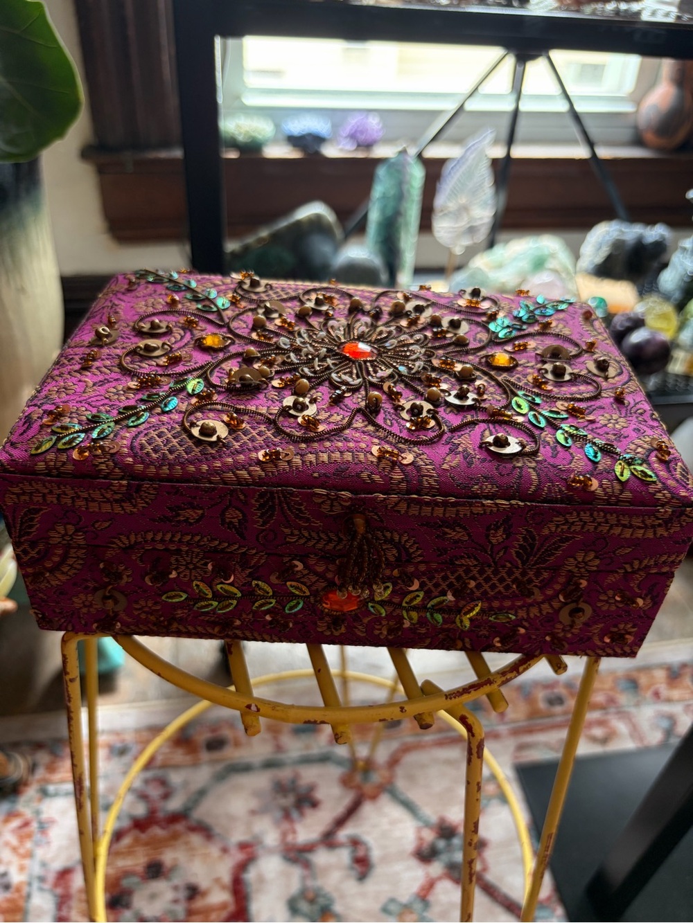Pier 1 Fuchsia Fabric Jewelry Box
